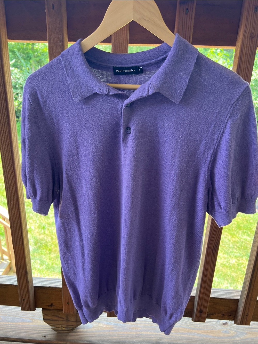 Paul Fredrick Lavender Short Sleeve Polo Sweater